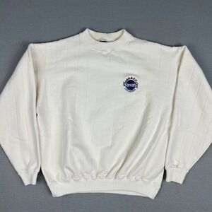 VTG Harrahs Las Vegas Sweatshirt Mens Large Boxy 1990s Ribbed Mock Neck Casino‎